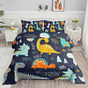 Datura home Juego de ropa de cama con estampado de dinosauri