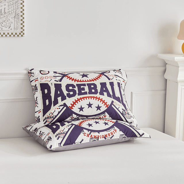 Juego de edredón de béisbol para niños, cama en una bolsa, t