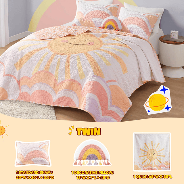 Urban Habitat Juego de cama doble para niños, colcha doble,