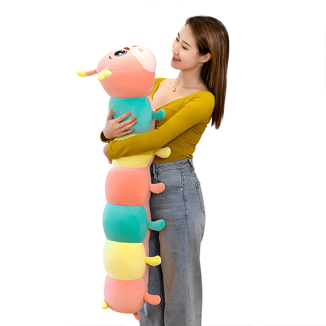 Oruga gigante de peluche de 43,3 pulgadas, juguetes de peluc