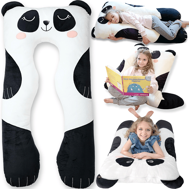 Panda - Almohada corporal para niños, 47 pulgadas, en forma