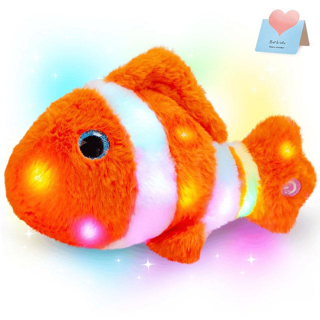 - Peluche de pez dorado brillante de 12.0 in, animales de pe