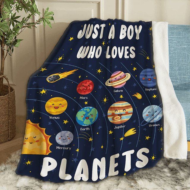 Just A Boy Who Loves Planets Sistema Solar Manta de forro po