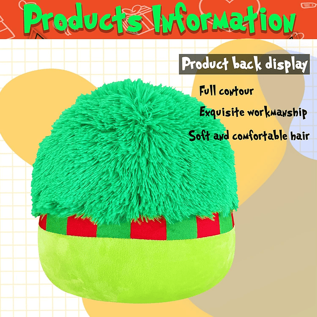 Juguetes de peluche de monstruo verde de Navidad, juguetes d