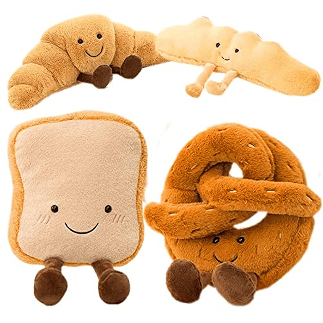 Juguete de almohada de pan de felpa de croissant, almohada d