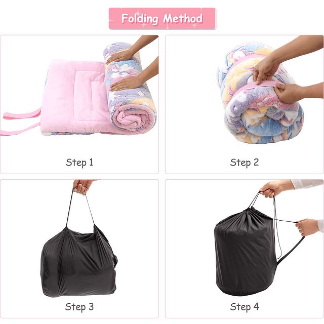 Saco de dormir para niños con bolsillo para almohada, tapete