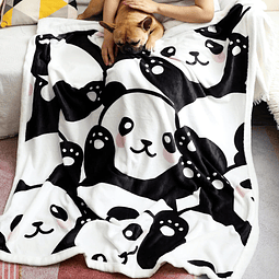 Manta de panda con diseño de pandas para niñas, lindos regal