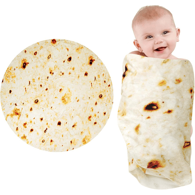 Manta de tortilla para bebé, manta de burritos para bebé, ma