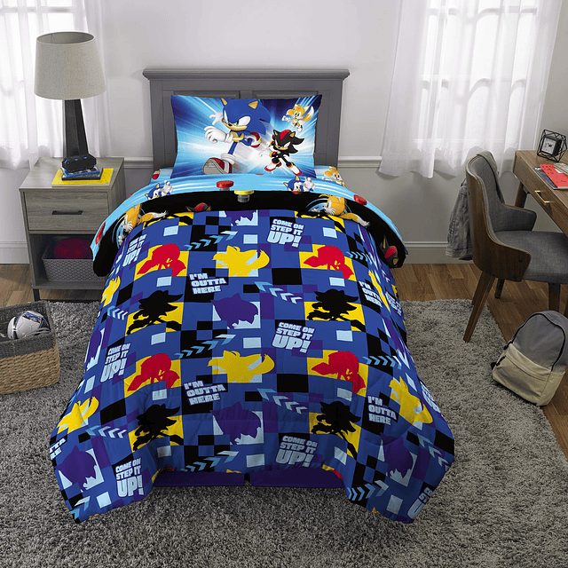 Sonic The Hedgehog Anime Ropa de cama para niños, edredón do