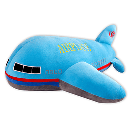 Avión de peluche de peluche, almohada de avión azul, regalos