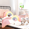 2 piezas de 21 pulgadas con forma de arco iris, almohada dec