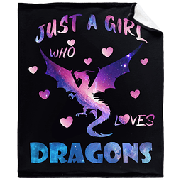 Just A Girl Who Loves Dragons Manta de franela de forro pola