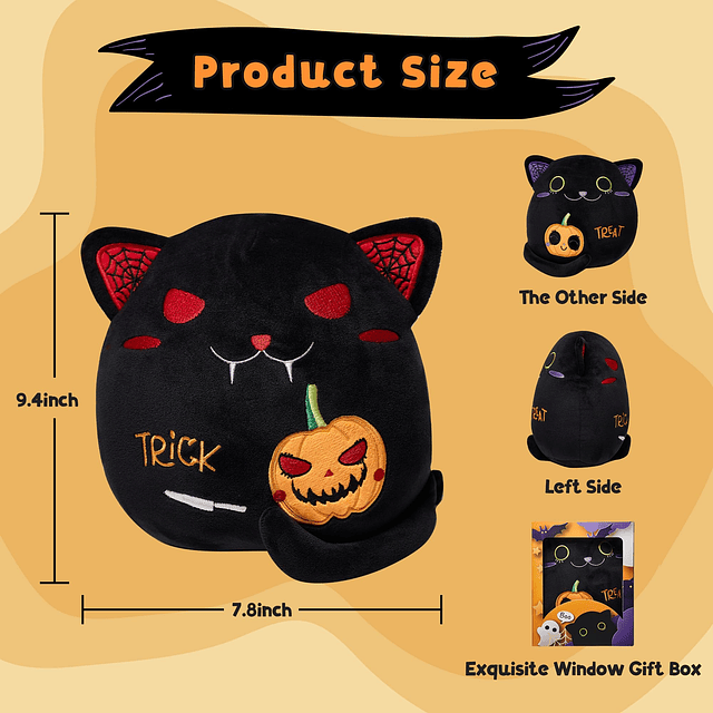 Regalos de felpa de gato negro de Halloween – Juguete de pel