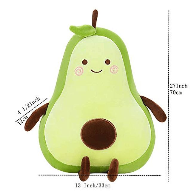 Muñeca de peluche de aguacate de simulación grande, verde, d