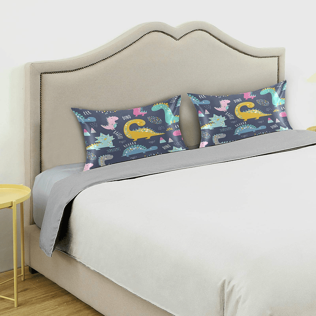 Funda de almohada de satén con diseño de dinosaurios para ca