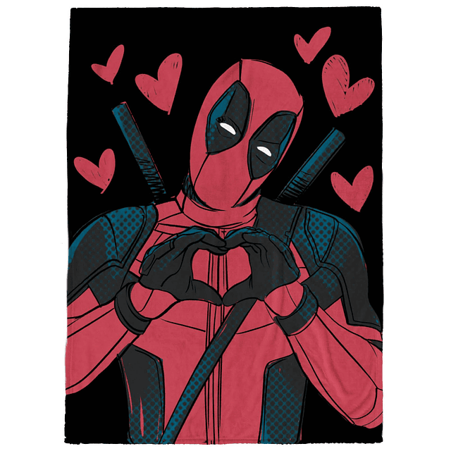 Manta de felpa Marvel Deadpool Hearts – Medidas 50 x 70 pulg