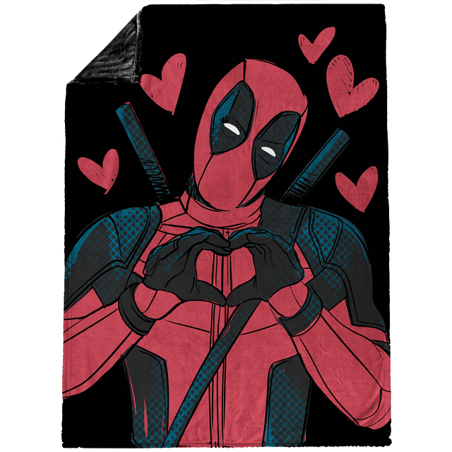 Manta de felpa Marvel Deadpool Hearts – Medidas 50 x 70 pulg