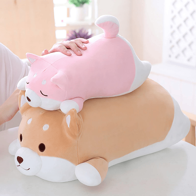 Almohada de peluche para perro Shiba Inu, lindo y suave Corg