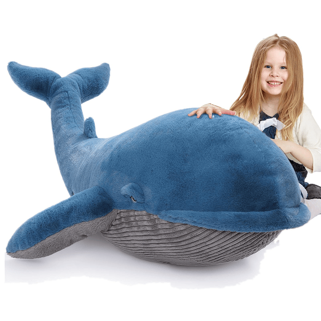 Animal de peluche de ballena grande, juguetes oceánicos de p