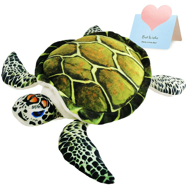 Tortuga marina de peluche realista, juguete de peluche suave