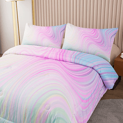 - Juego de ropa de cama para niñas, tamaño completo, colorid