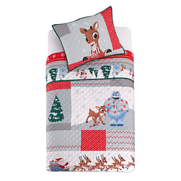 Rudolph The Red Nose Reindeer Holiday Juego de funda de almo