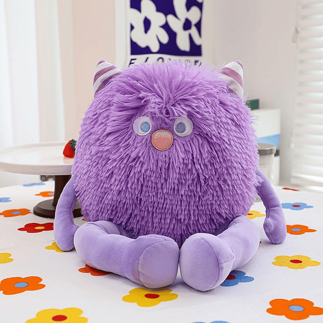 Lindo juguete de peluche de monstruo, almohada de peluche de