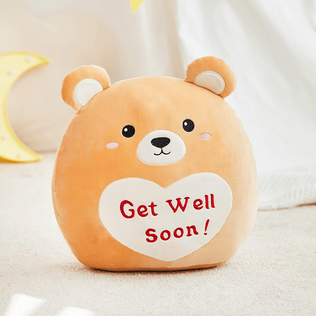 Almohada de felpa de oso Get Well Soon de 12 pulgadas, jugue