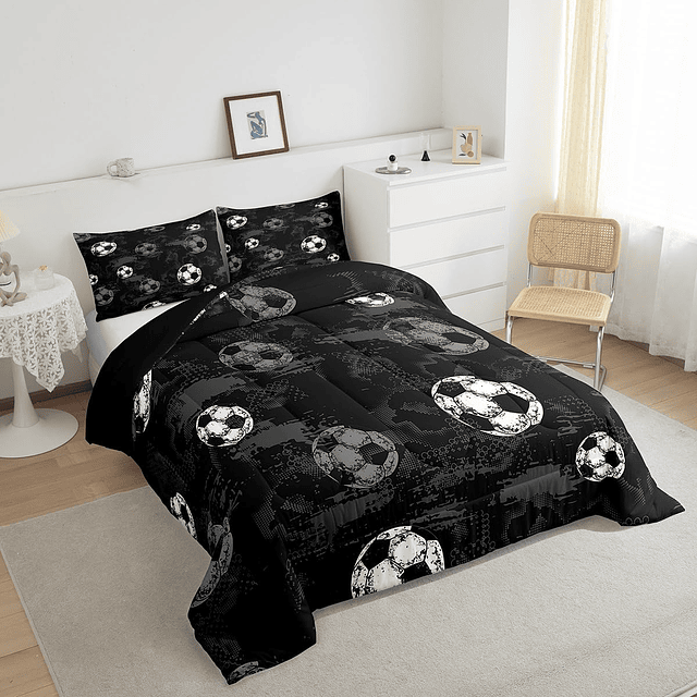 Juego de ropa de cama de fútbol para cama completa, juegos d