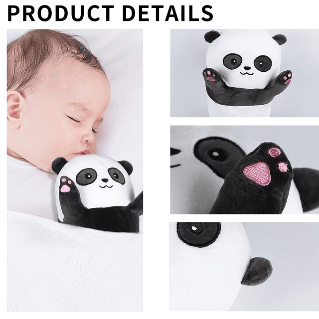 Almohada de Felpa para el Cuerpo de Panda, Almohada de Peluc