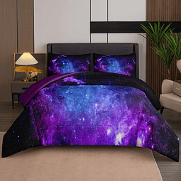 Galaxy Ropa de cama de 5 piezas, juegos de edredón de tamaño