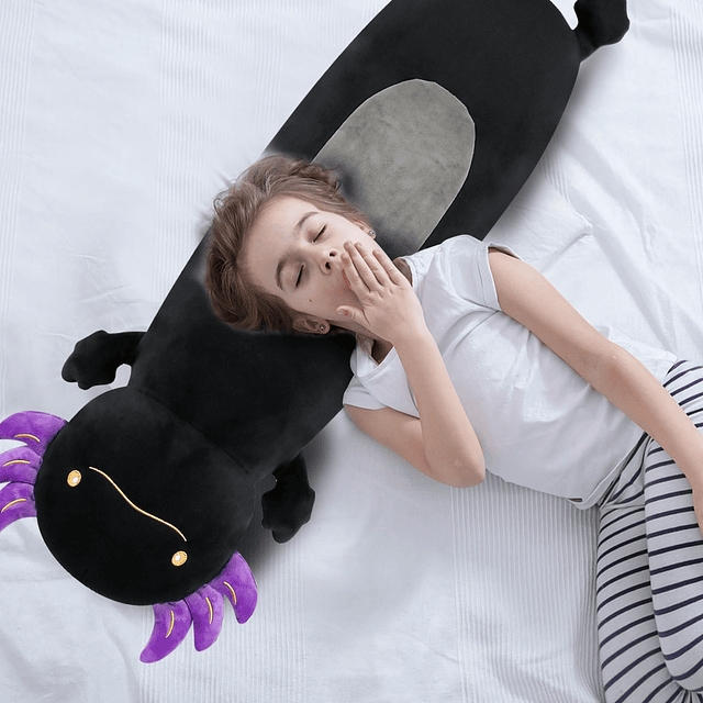 Animal de peluche gigante de Axolotl negro de 36 pulgadas, l