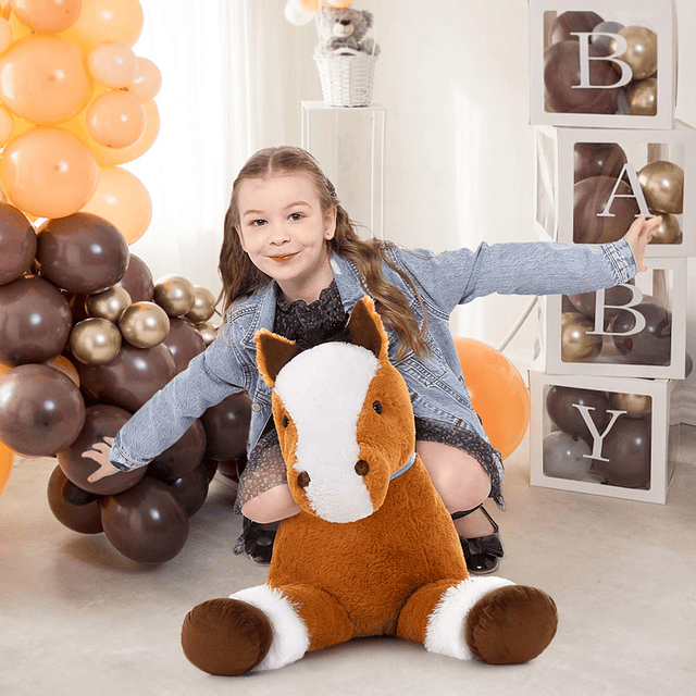 Animal de peluche de caballo grande, juguete de peluche de c