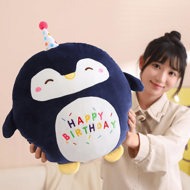 Pingüino de peluche lindo pingüino de peluche suave feliz cu