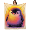 Manta de pingüino, linda manta de franela de pingüino bebé,