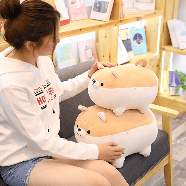 Almohada de peluche Shiba Inu de peluche, lindo perro Corgi,