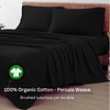 Juego de sábanas para cama individual, 100% algodón orgánico