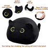 Almohada de peluche de gato negro 3D de 21,7 pulgadas, cojín