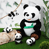 5 piezas de animales de peluche de oso panda con bebés, almo