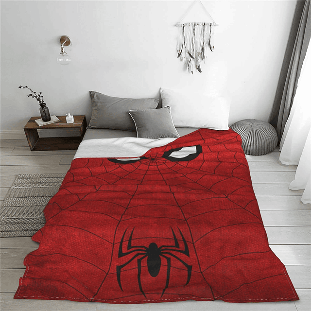 Manta de forro polar con diseño de araña roja, manta de forr