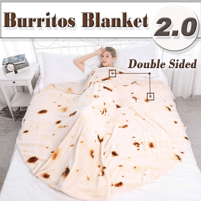 Manta de burrito de tortilla para adultos, hombres y mujeres