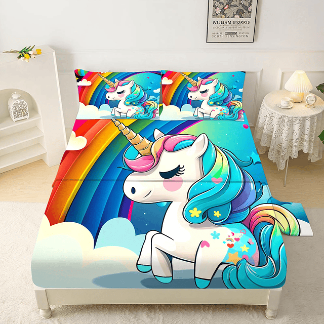 Juego de sábanas de unicornio, juego de cama de unicornio ar