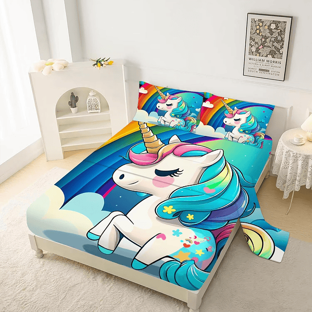 Juego de sábanas de unicornio, juego de cama de unicornio ar