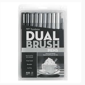 Marcadores Tombow Dual Brush Pen Escala de Grises