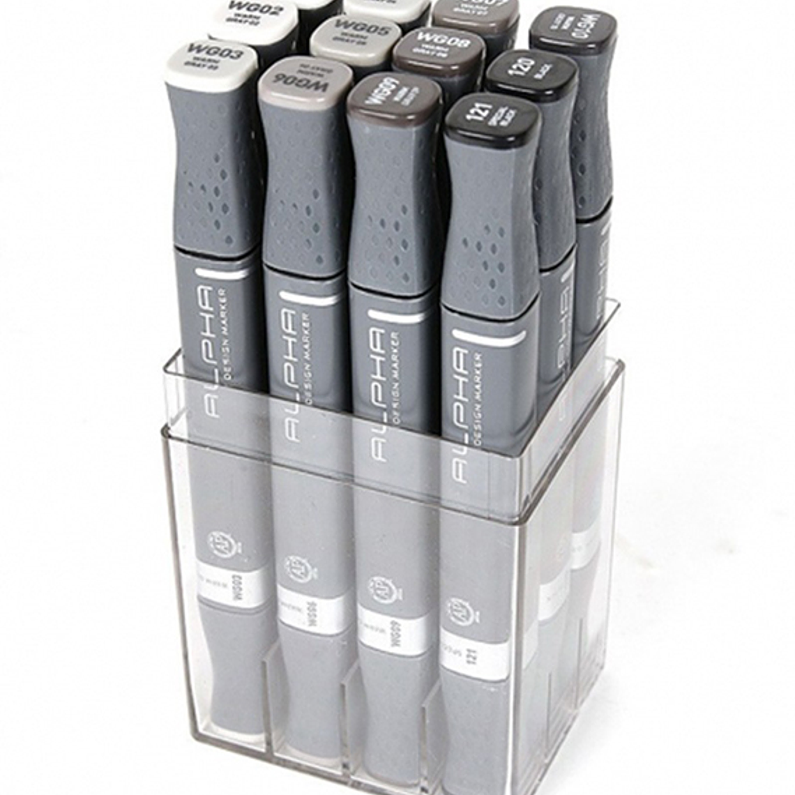 Marcadores Alpha Set 12 Grises, Alcohol 1