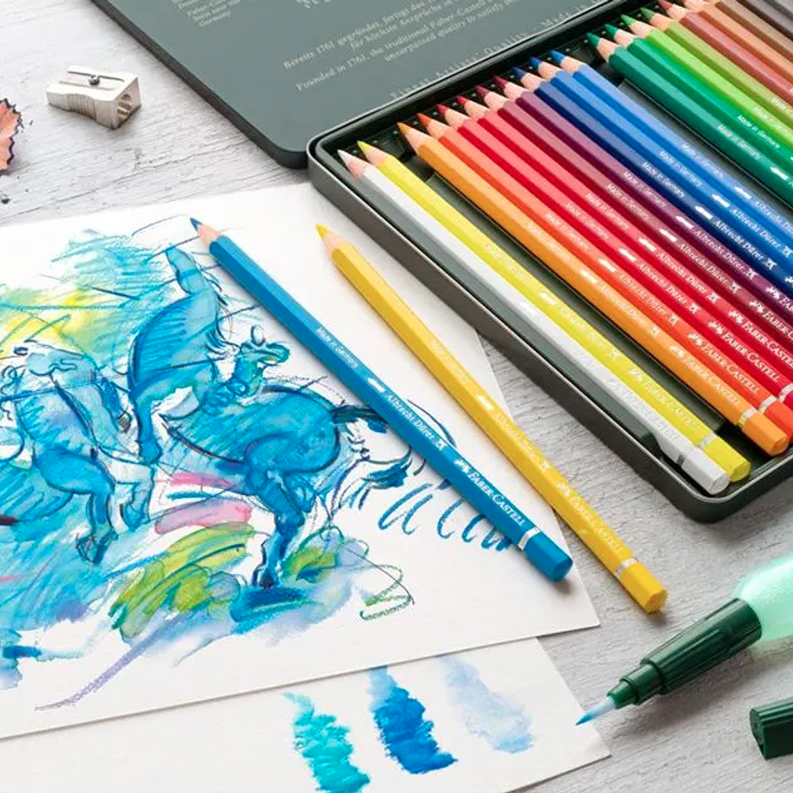 Lápices Acuarelables Albrecht Dürer Faber Castell 24 Colores 2