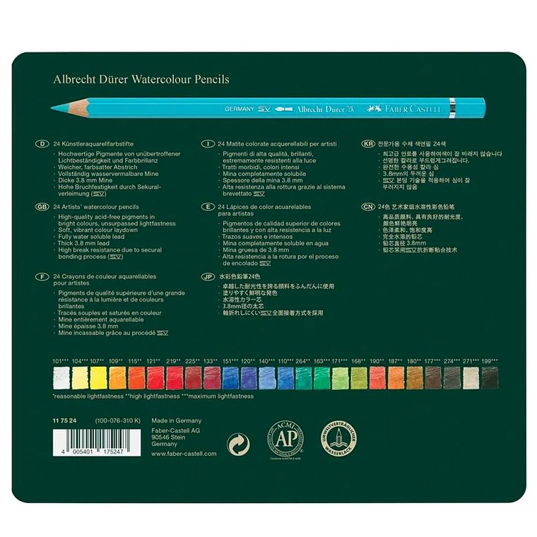 Lápices Acuarelables Albrecht Dürer Faber Castell 24 Colores 3