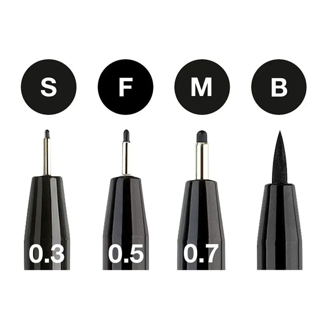 Tiralíneas Pitt Artist Pens Black Faber Castell x 4 2