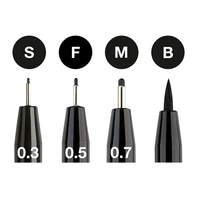 Tiralíneas Pitt Artist Pens Black Faber Castell x 4 2