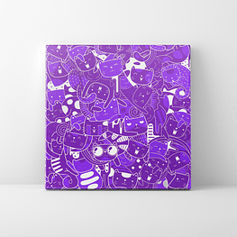 Cuadro Abstracto Gatos - Purpura